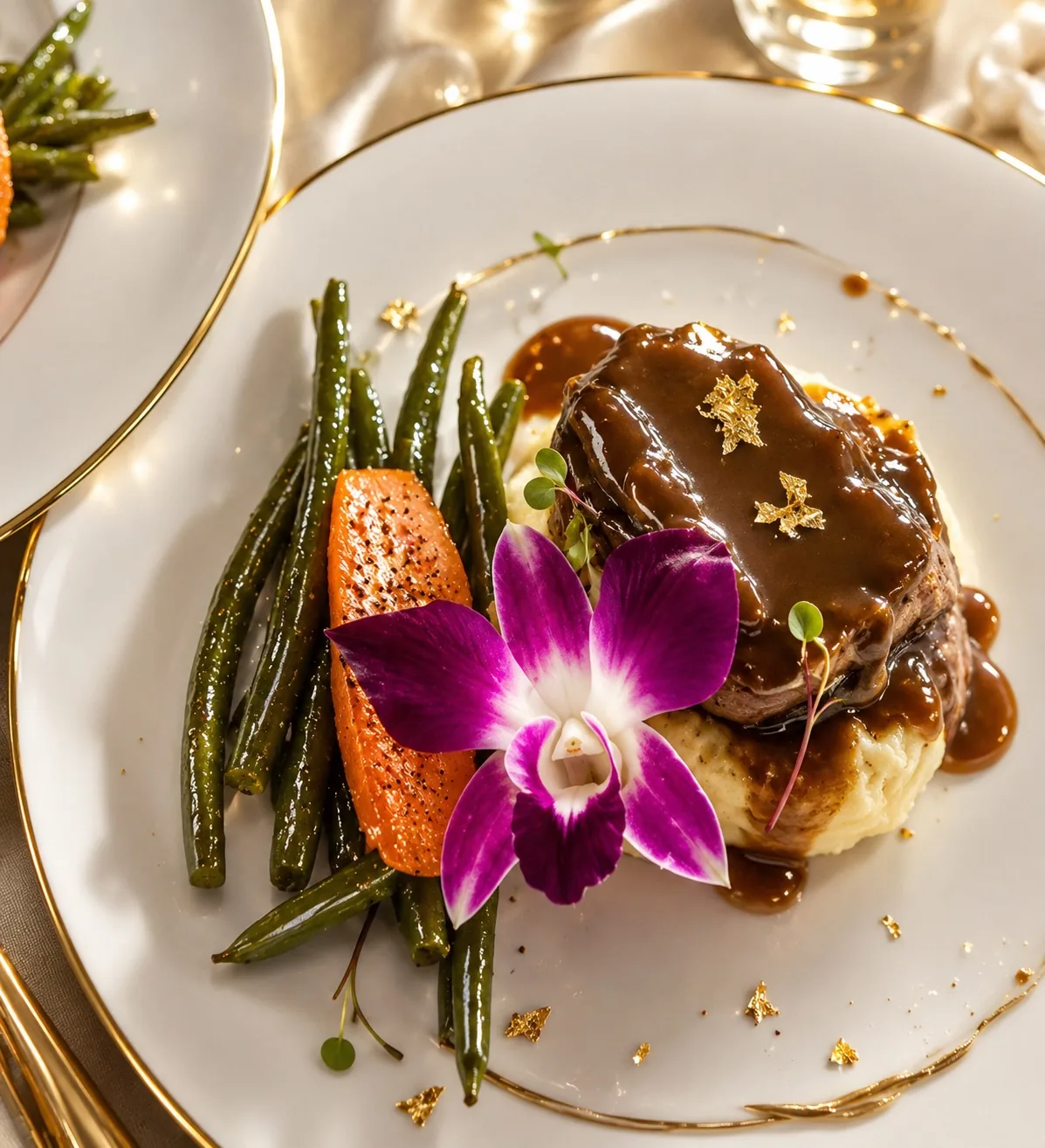 Plated entree from a Beverly Hills wedding catering menu